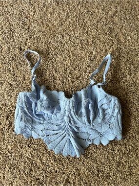 aerie Sky Blue Floral Lace Bralette